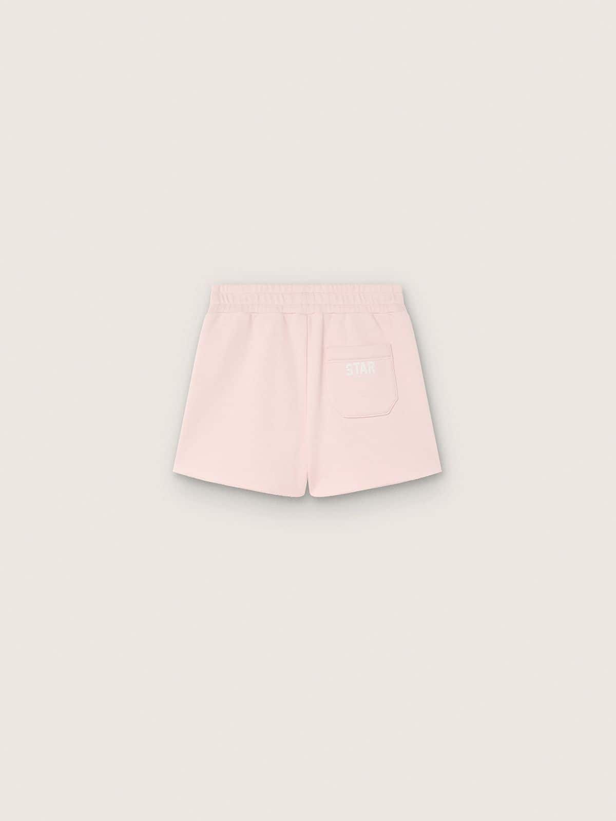 Golden Goose Star girls’ shorts in pink cotton with patch and logo