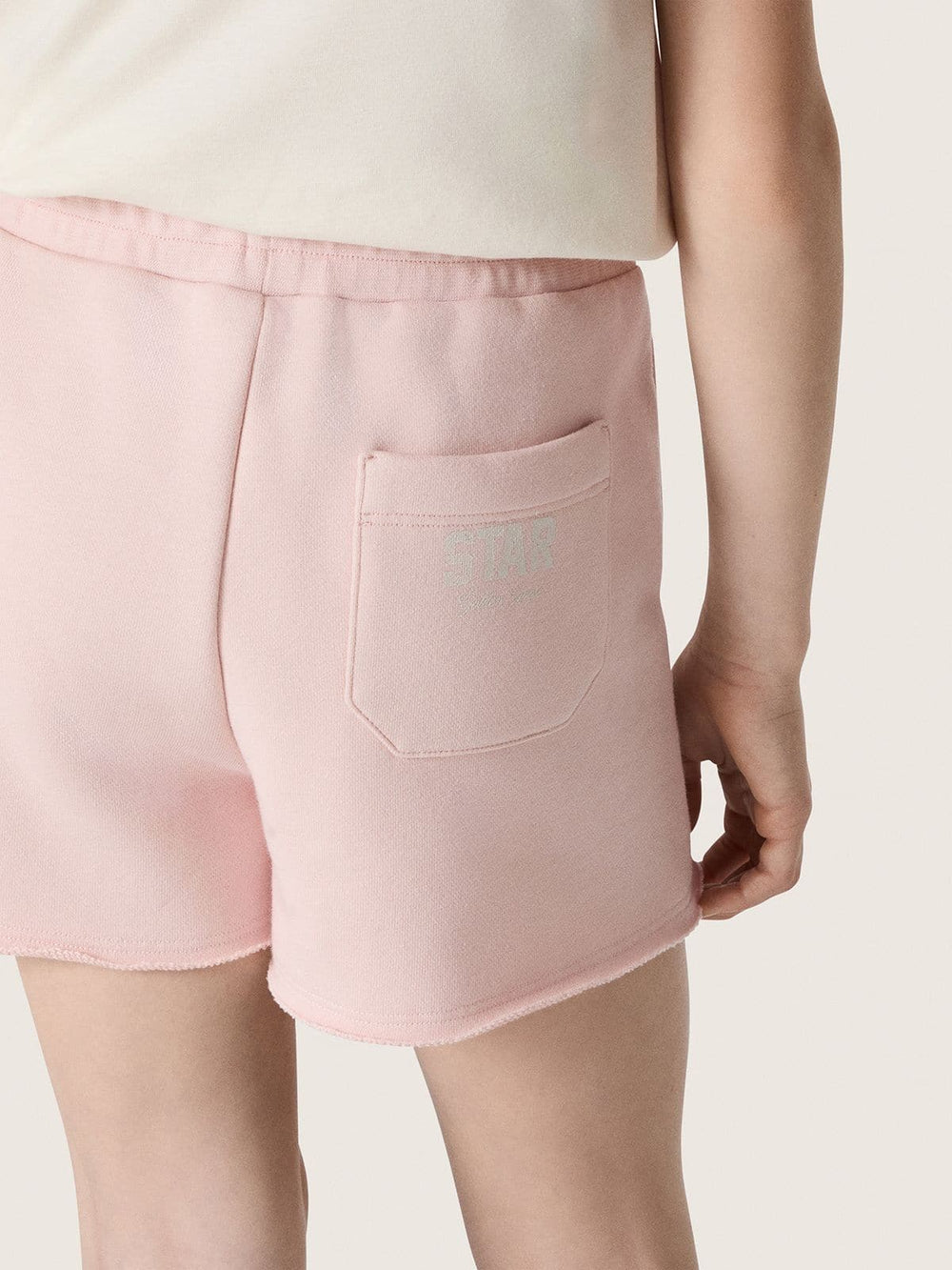Golden Goose Star girls’ shorts in pink cotton with patch and logo