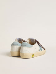 Golden Goose Junior Old School in nappa with light blue suede star and brown suede inserts