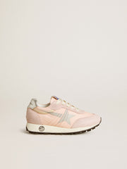 Golden Goose Marathon Junior in pink nylon with printed star and leather heel tab
