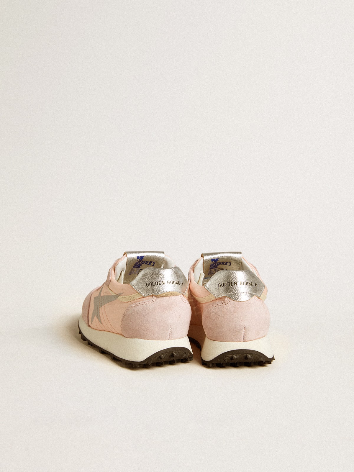 Golden Goose Marathon Junior in pink nylon with printed star and leather heel tab
