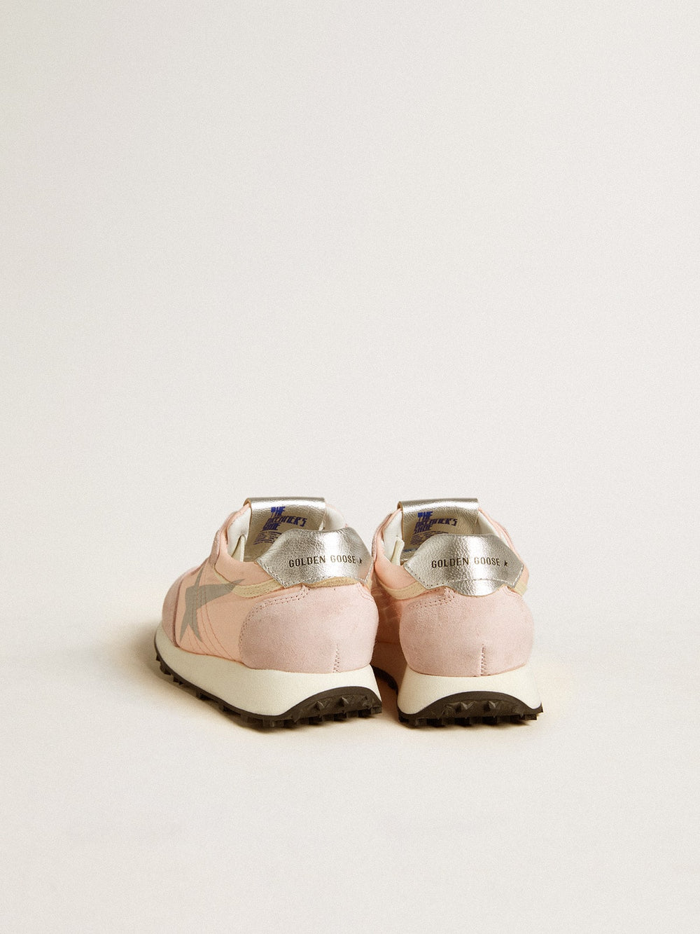 Golden Goose Marathon Junior in pink nylon with printed star and leather heel tab