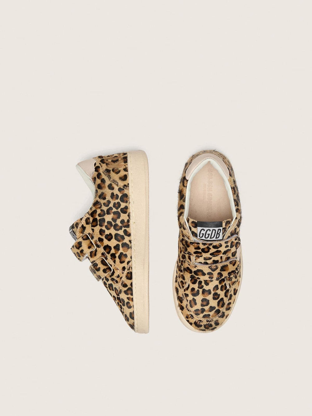 Golden Goose Junior Ball Star in leopard-print pony skin with pink leather star and heel tab