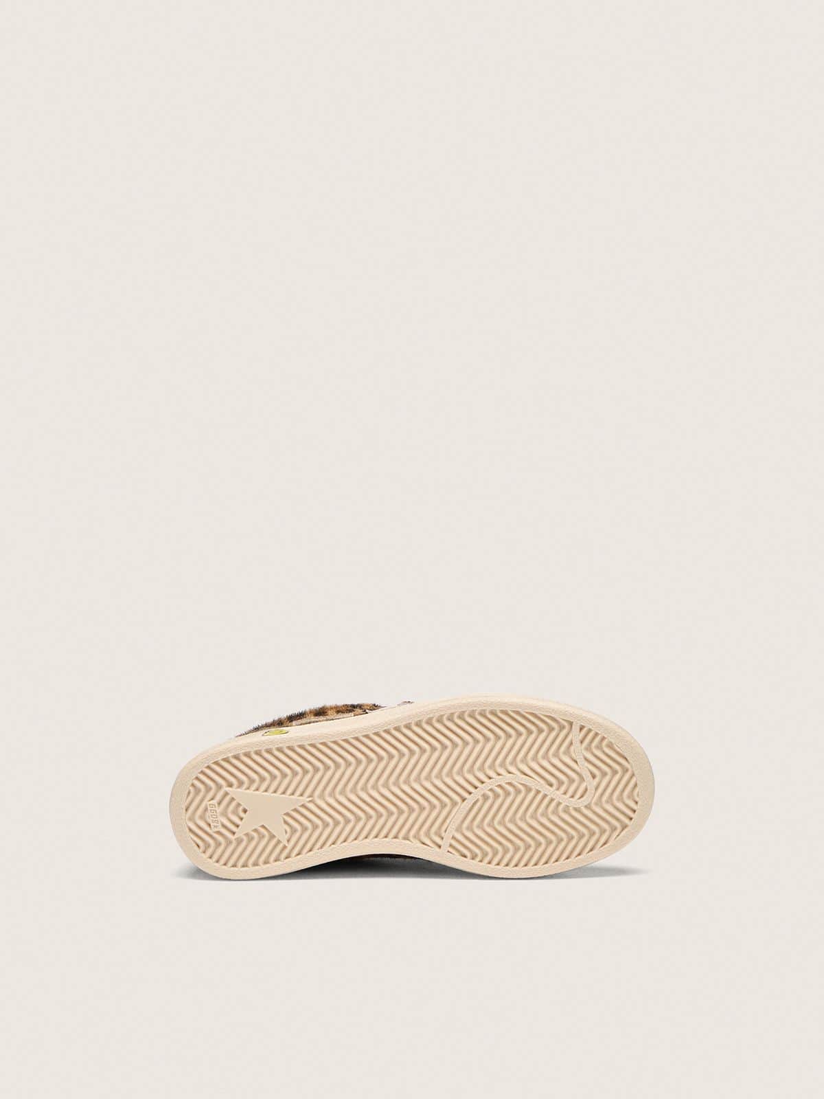 Golden Goose Junior Ball Star in leopard-print pony skin with pink leather star and heel tab