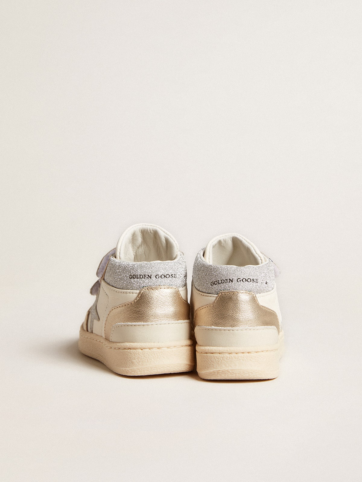 Golden Goose June Junior in nappa and metallic leather inserts with glitter star