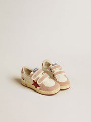 Golden Goose Ball Star Junior in nappa with nappa star and pink suede heel tab