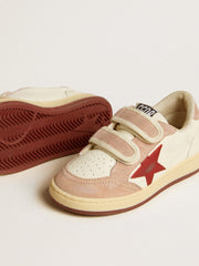 Golden Goose Ball Star Junior in nappa with nappa star and pink suede heel tab