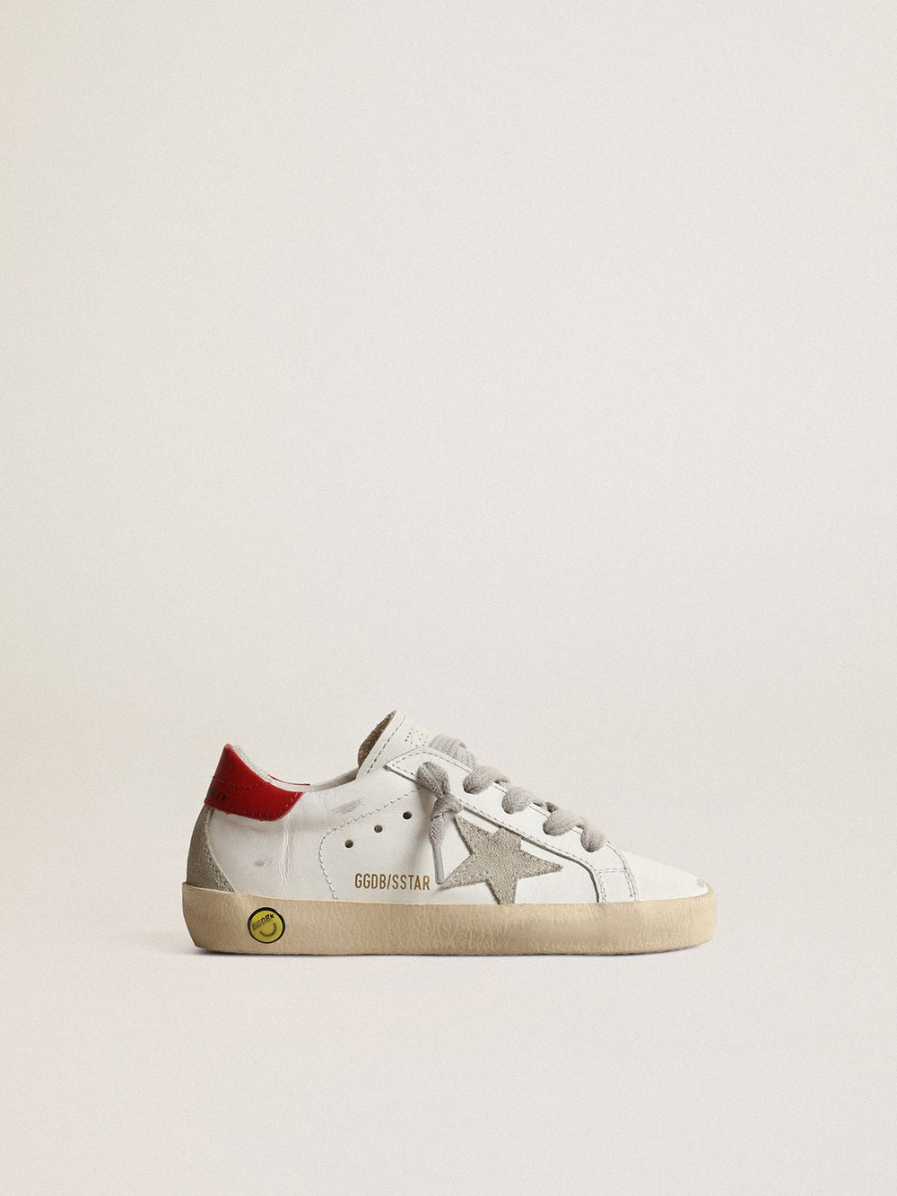 Golden Goose Super-Star Junior with suede star and red leather heel tab