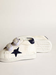 Golden Goose June Junior in nappa with dark blue suede star and heel tab