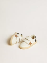 Golden Goose Junior Ball Star in white nappa with glitter star, heel tab and heel