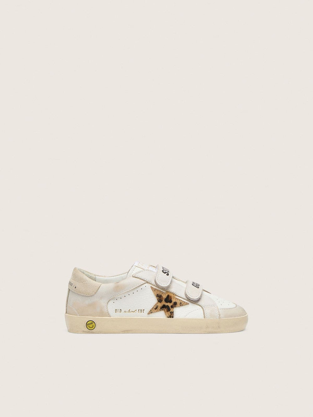 Golden Goose Junior Old School in nappa with leopard-print pony skin star and leather inserts