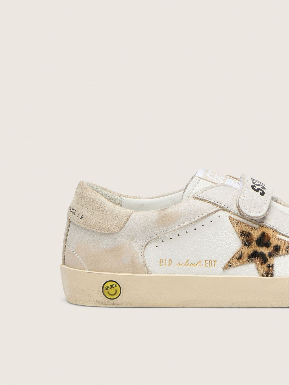 Golden Goose Junior Old School in nappa with leopard-print pony skin star and leather inserts