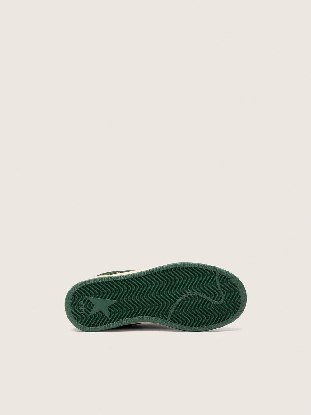 Golden Goose Junior Ball Star in forest-green suede with cream leather star and heel tab