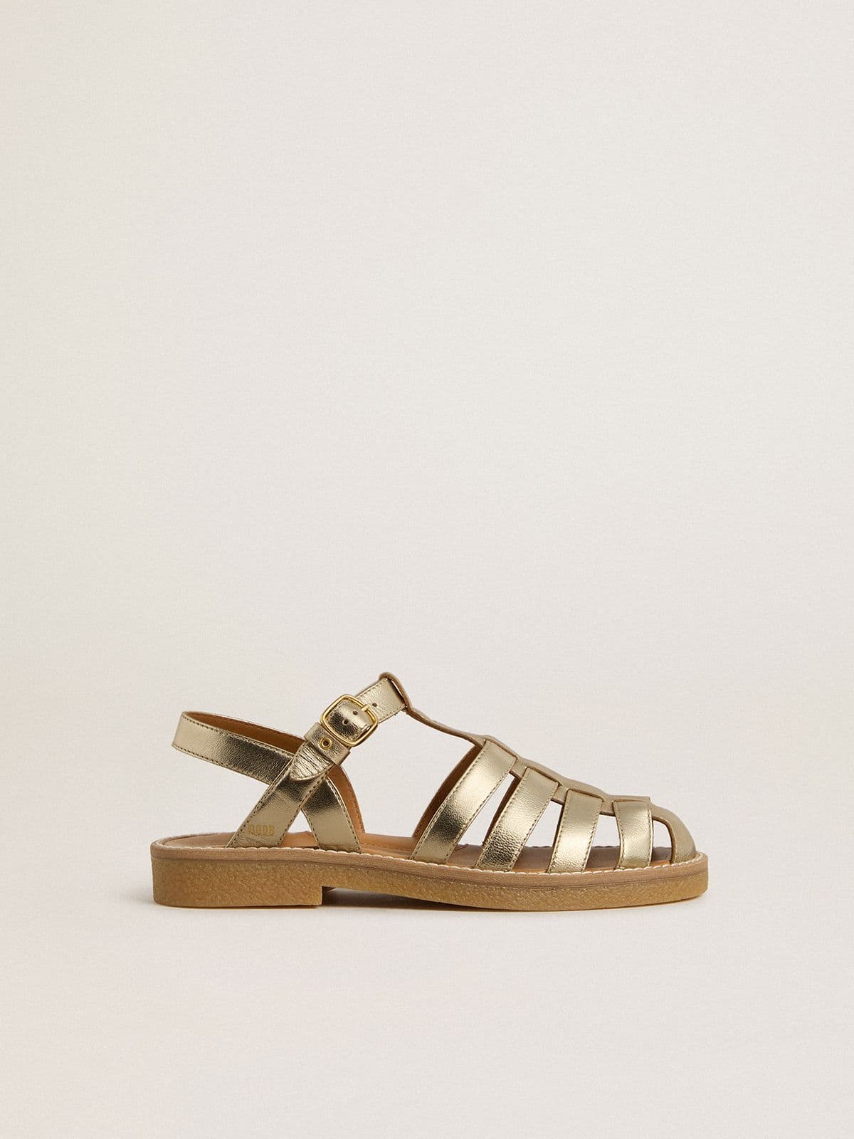 Golden Goose Maxime Young sandals in gold leather