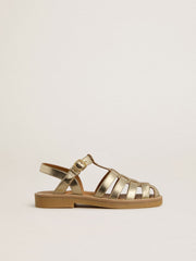 Golden Goose Maxime Young sandals in gold leather