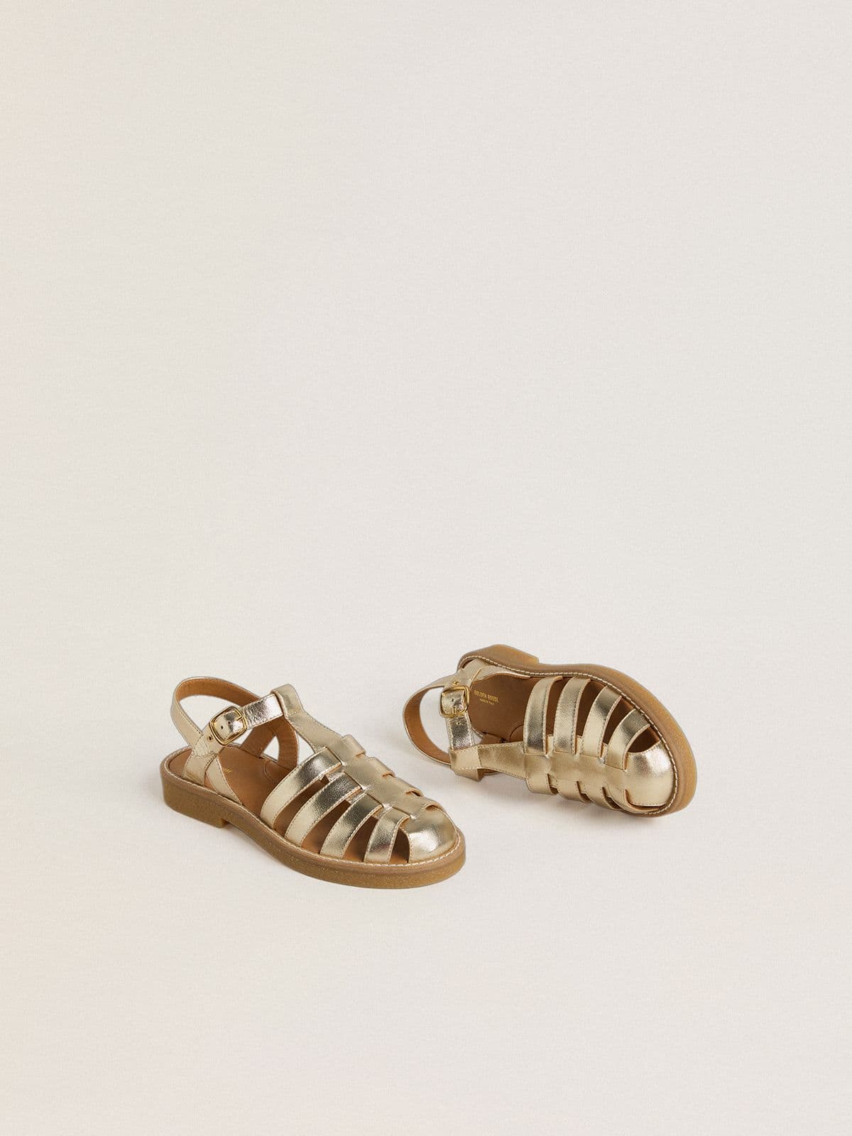 Golden Goose Maxime Young sandals in gold leather