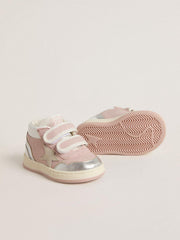 Golden Goose Junior June in pink leather with metallic leather inserts and suede star