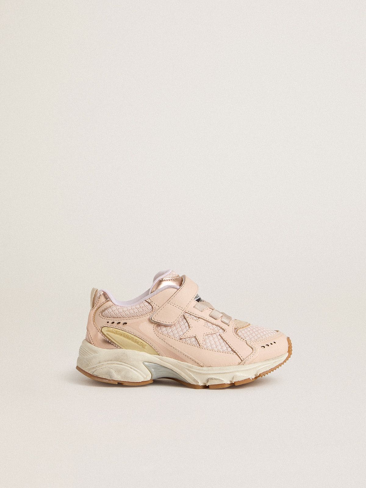 Golden Goose Junior Lightstar in pink leather and mesh with pink leather star