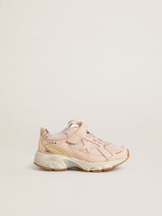 Golden Goose Junior Lightstar in pink leather and mesh with pink leather star