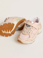 Golden Goose Junior Lightstar in pink leather and mesh with pink leather star