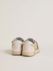 Golden Goose Junior Ball Star in pearl suede with leather star and heel tab