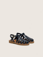 Golden Goose Junior Maxime sandals in navy-blue leather