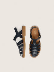 Golden Goose Junior Maxime sandals in navy-blue leather