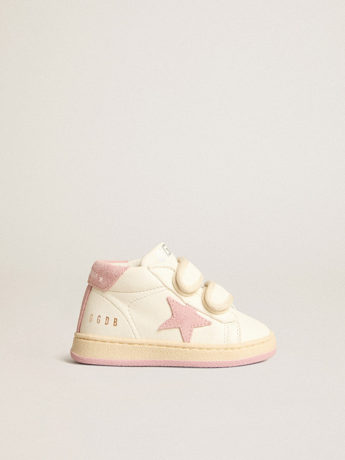 Golden Goose June Junior in nappa leather with old rose suede star and heel tab