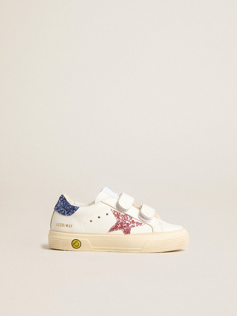 Golden Goose Junior May School in leather with glitter star and heel tab