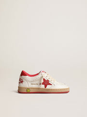 Golden Goose Ball Star Junior in nappa with red leather star and heel tab