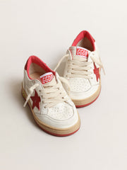 Golden Goose Ball Star Junior in nappa with red leather star and heel tab