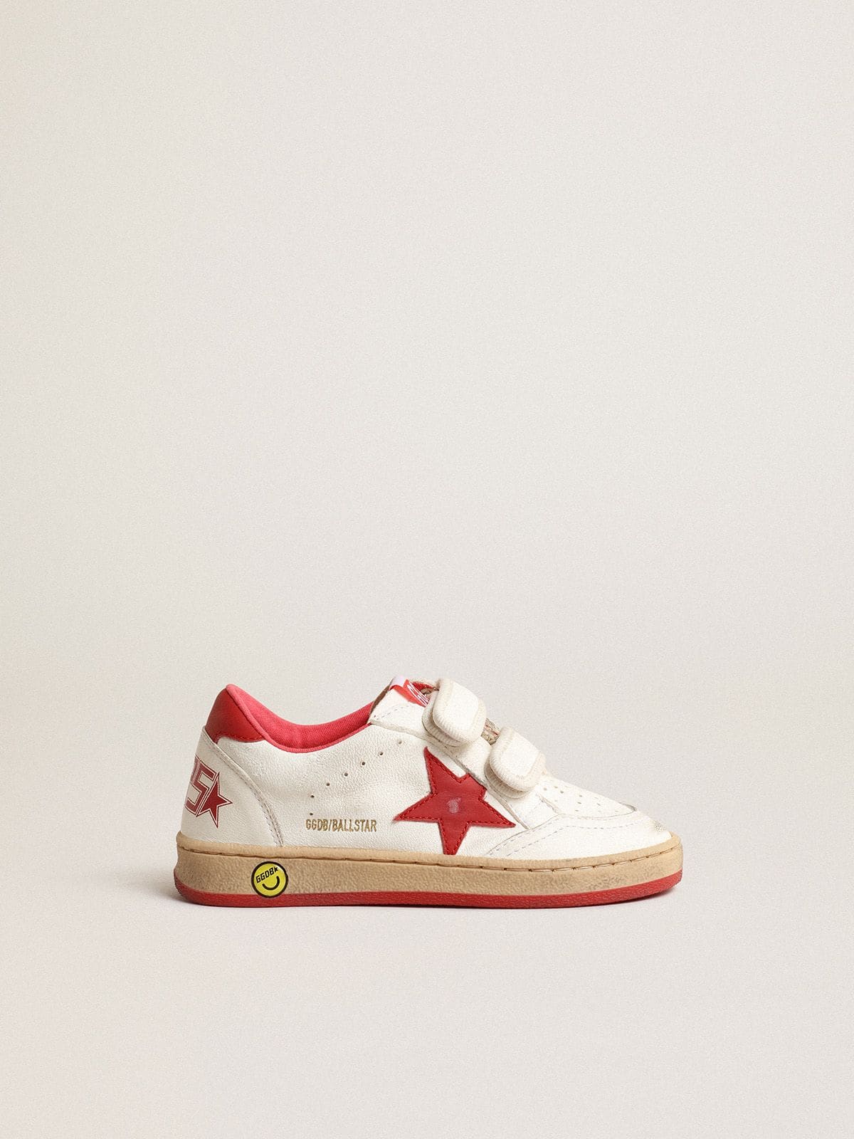Golden Goose Junior Ball Star in nappa with red leather star and heel tab