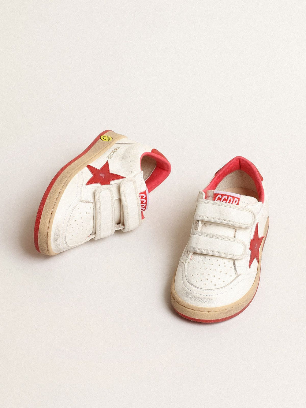 Golden Goose Junior Ball Star in nappa with red leather star and heel tab