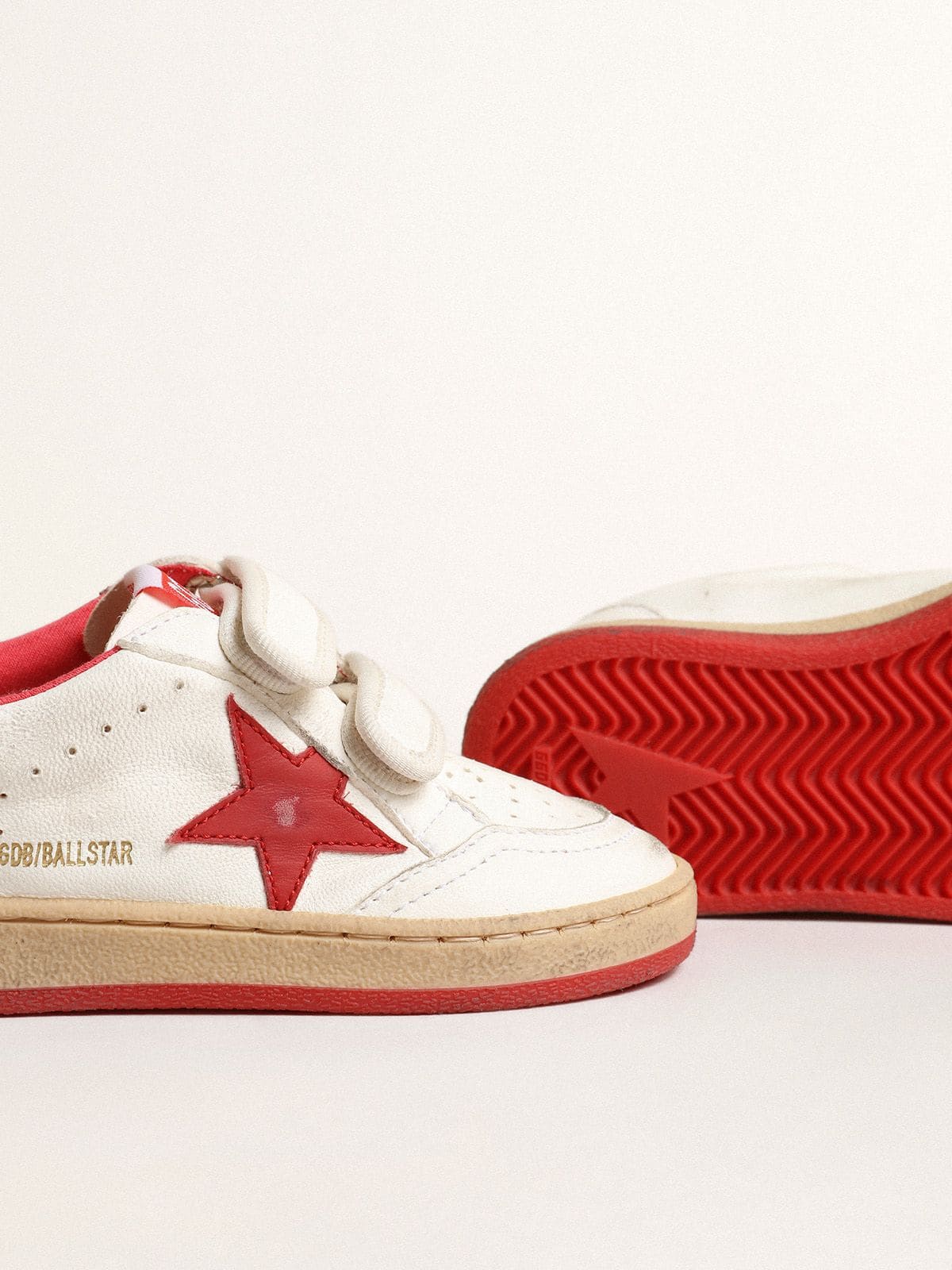 Golden Goose Junior Ball Star in nappa with red leather star and heel tab