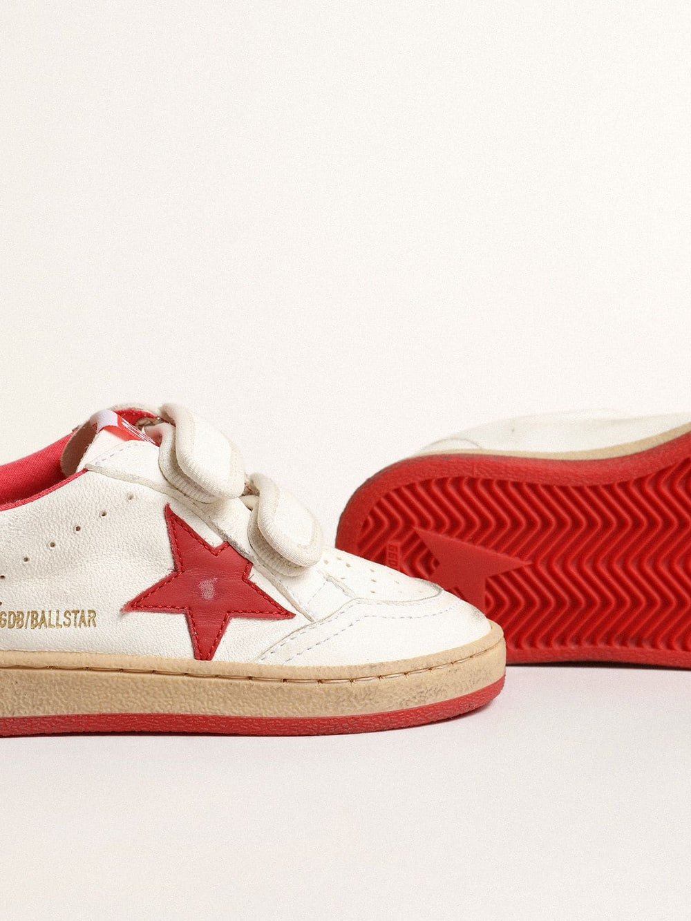 Golden Goose Junior Ball Star in nappa with red leather star and heel tab