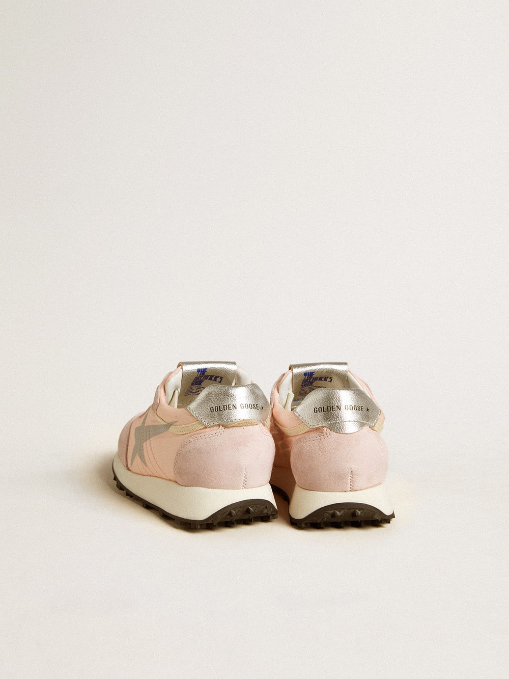 Golden Goose Marathon Young in pink nylon with printed star and leather heel tab