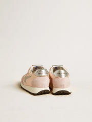 Golden Goose Marathon Young in pink nylon with printed star and leather heel tab