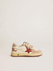 Golden Goose Ball Star Young in nappa with nappa star and pink suede heel tab