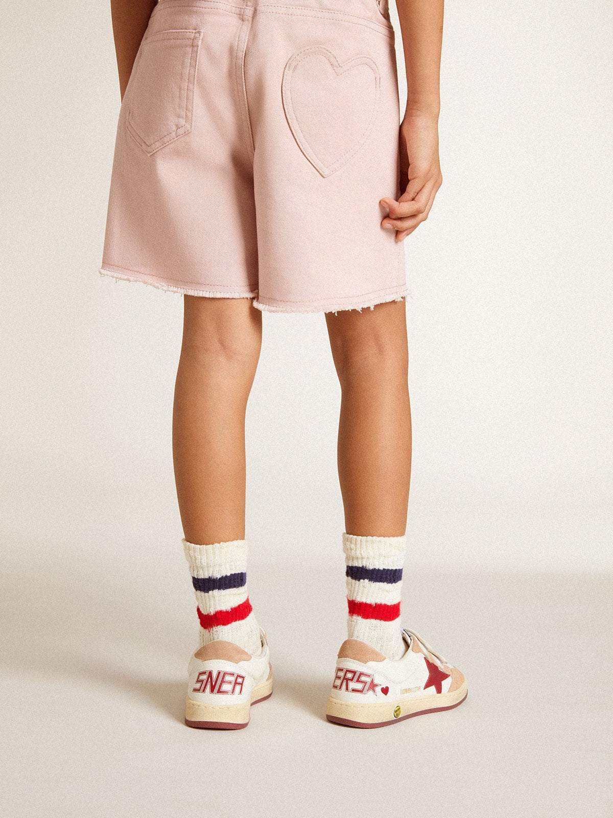 Golden Goose Ball Star Young in nappa with nappa star and pink suede heel tab