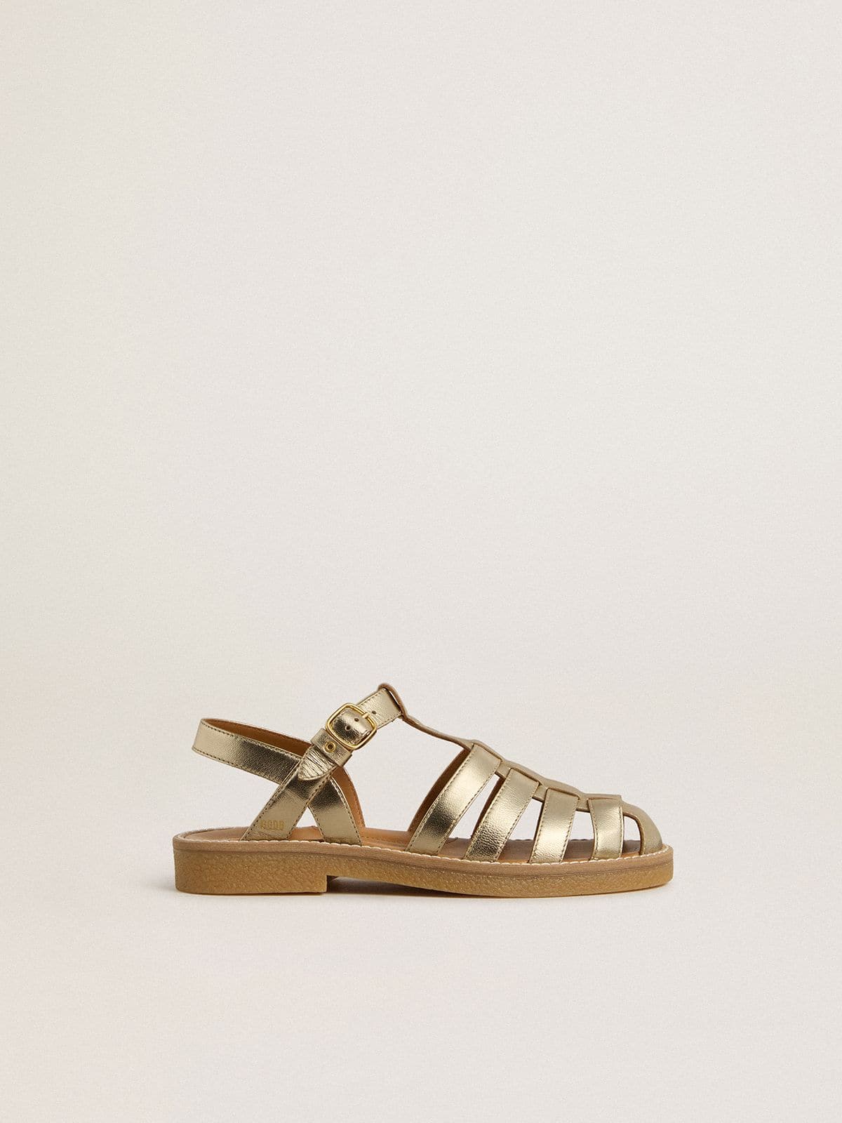Golden Goose Maxime Junior sandals in gold leather