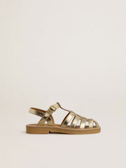 Golden Goose Maxime Junior sandals in gold leather