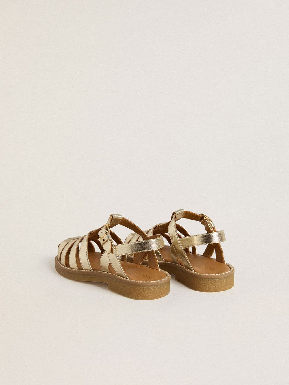 Golden Goose Maxime Junior sandals in gold leather
