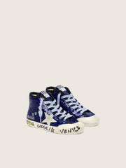 Golden Goose Young Francy Penstar in blue sequins with white suede star