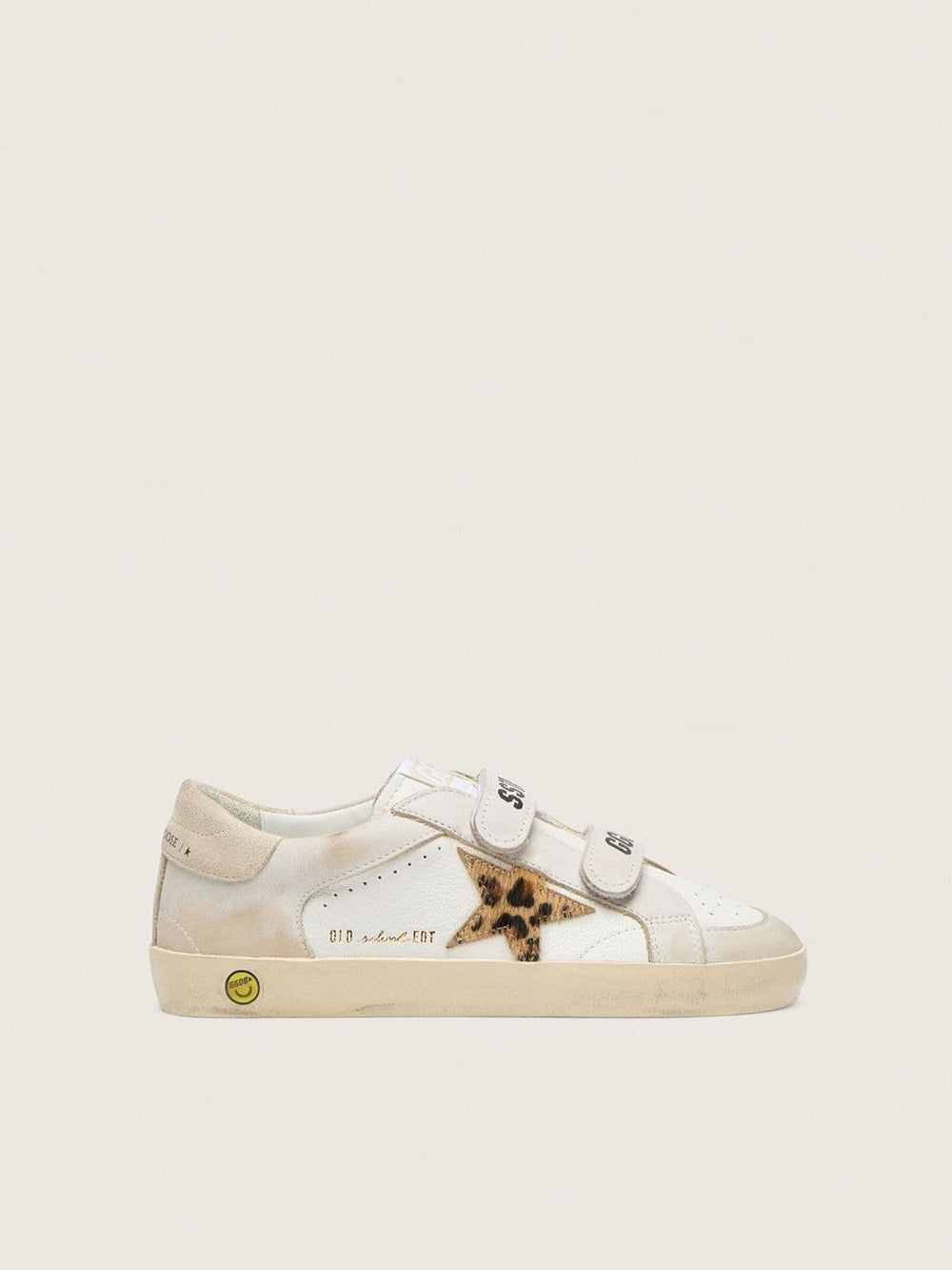 Golden Goose Young Old School in nappa with leopard-print pony skin star and leather inserts