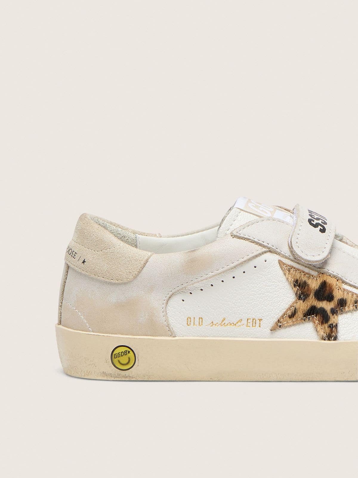 Golden Goose Young Old School in nappa with leopard-print pony skin star and leather inserts