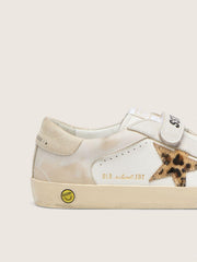 Golden Goose Young Old School in nappa with leopard-print pony skin star and leather inserts