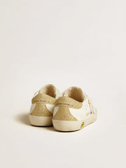 Golden Goose Super-Star Young with lilac leather star and glitter heel tab