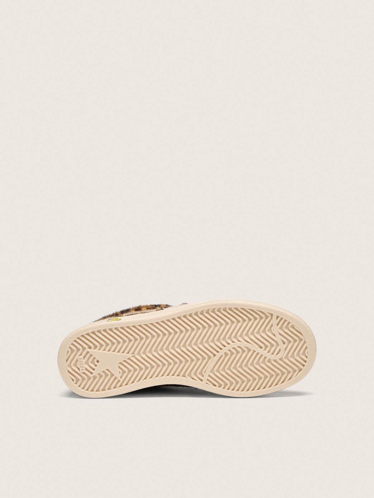 Golden Goose Young Ball Star in leopard-print pony skin with pink leather star and heel tab