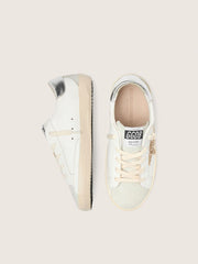 Golden Goose Young Super-Star with gold glitter star and silver metallic leather heel tab