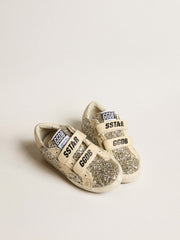 Golden Goose Old School Young in platinum glitter with leather star and heel tab